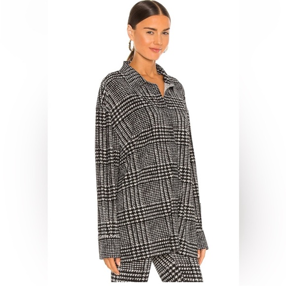 Norma Kamali Tops - Norma Kamali Black and White Plaid Blouse